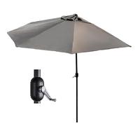 WATAOW Parasol Mural Demi-Rond De 3,0 M, Parapluie De Jardin en Plein Air À 5 Baleines pour Marché/Balcon/Plage/Terrasse(Brown)