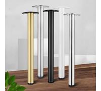 WATAOW Pied de Lit Réglable 90cm - 1 Pièce Pieds Table Basse Métallique DIY, Pieds Bureau Cylindrique avec Plaque de Montage et Vis(Gold,45cm/18in)