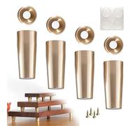 WATAOW Pieds de Meuble en Laiton Massif | Lot de 4 Pieds Coniques 3-8cm | pour Plateau à Thé, Socle Décoratif, Étagère | Pied de Remplacement Métalliques(3.5cm/1.4in)