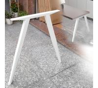WATAOW Pieds de Table en Métal 1 Pièce｜Hauteur 72cm｜Conception en Tube Carré Effilé｜avec Patins Antidérapants｜pour Tables à Manger/Bureau/Table Étude/Établi(Blanc,60x72cm/24x28in)