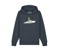 Watapparel Sweat-shirt ' Alien on a paper plane ' anthracite / mélange de couleurs, Taille S