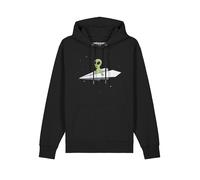 Watapparel Sweat-shirt ' Alien on a paper plane ' mélange de couleurs / noir, Taille XS