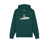 Watapparel Sweat-shirt ' Alien on a paper plane ' pétrole / mélange de couleurs, Taille XL