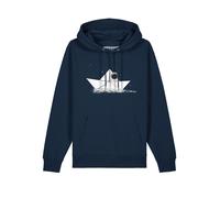 Watapparel Sweat-shirt ' Astronaut in paper boat ' bleu marine / blanc, Taille M