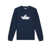Watapparel Sweat-shirt ' Astronaut in paper boat ' bleu marine / noir / blanc, Taille 4XL