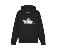Watapparel Sweat-shirt ' Astronaut in paper boat ' noir / blanc, Taille M