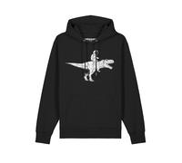 Watapparel Sweat-shirt ' Astronaut on T-Rex ' noir / blanc, Taille S