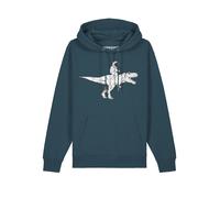 Watapparel Sweat-shirt ' Astronaut on T-Rex ' pétrole / blanc, Taille XXL