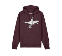 Watapparel Sweat-shirt ' Astronaut on T-Rex ' rouge foncé / noir / blanc, Taille L