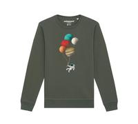 Watapparel Sweat-shirt ' Balloon Spaceman ' kaki / mélange de couleurs, Taille XXL