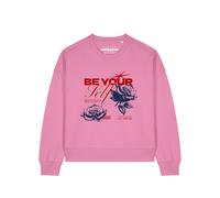 Watapparel Sweat-shirt 'Be yourself ' mélange de couleurs / rose, Taille M
