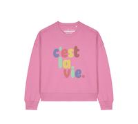Watapparel Sweat-shirt 'C'est la vie ' mélange de couleurs / rose, Taille M