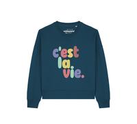 Watapparel Sweat-shirt 'C'est la vie ' pétrole / mélange de couleurs, Taille S