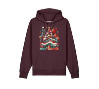 Watapparel Sweat-shirt 'Christmas Tree' sable / vert gazon / lie de vin / rouge cerise, Taille M