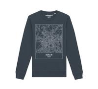 Watapparel Sweat-shirt ' City maps Berlin Landkarte ' anthracite / blanc, Taille XL