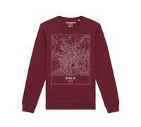 Watapparel Sweat-shirt ' City maps Berlin Landkarte ' bourgogne / blanc chiné, Taille 5XL