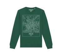 Watapparel Sweat-shirt 'City maps Berlin Landkarte' vert / vert foncé / blanc, Taille XS