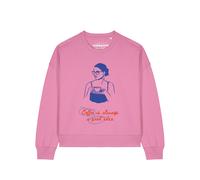 Watapparel Sweat-shirt 'Coffee is a good idea ' bleu / rose / rouge, Taille XL