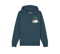 Watapparel Sweat-shirt 'Coffee Waves' turquoise / marron / pétrole / blanc, Taille L