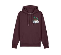 Watapparel Sweat-shirt 'Coffee Waves' vert / lie de vin / noir / blanc, Taille L