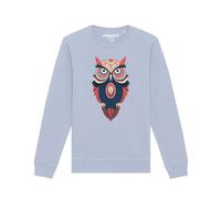 Watapparel Sweat-shirt 'Colorful Owl' bleu-gris / marron / melon / blanc, Taille S