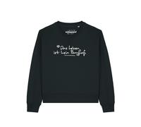 Watapparel Sweat-shirt 'Das Leben ist kein Ponyhof ' noir / blanc, Taille M