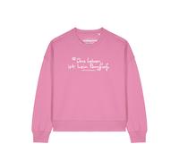 Watapparel Sweat-shirt 'Das Leben ist kein Ponyhof ' rose / blanc, Taille XL