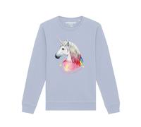 Watapparel Sweat-shirt ' Flash, the unicorn ' bleu clair / mélange de couleurs, Taille XL