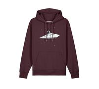 Watapparel Sweat-shirt ' Fly me to the moon ' gris / rouge foncé / noir / blanc, Taille L