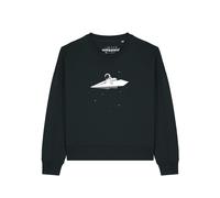 Watapparel Sweat-shirt 'Fly me to the moon ' noir / blanc, Taille L