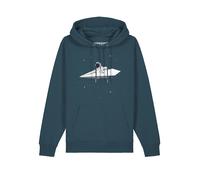 Watapparel Sweat-shirt 'Fly me to the moon' pétrole / blanc, Taille XS