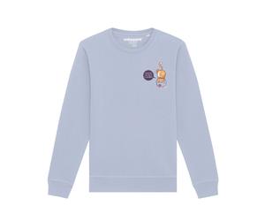 Watapparel Sweat-shirt 'Funny Cat' bleu clair / violet / orange / rose / blanc, Taille M