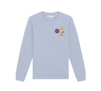 Watapparel Sweat-shirt 'Funny Cat' bleu clair / violet / orange / rose / blanc, Taille XL