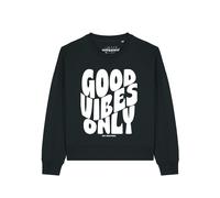 Watapparel Sweat-shirt 'Good vibes only ' noir / blanc, Taille S