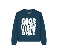 Watapparel Sweat-shirt 'Good vibes only ' pétrole / blanc, Taille XXL