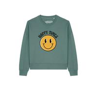 Watapparel Sweat-shirt 'Happy Times ' jaune foncé / vert / noir, Taille M