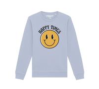 Watapparel Sweat-shirt ' Happy times smiley emoji ' bleu clair / mélange de couleurs, Taille S