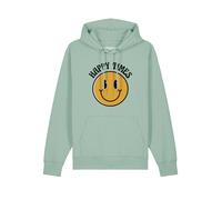 Watapparel Sweat-shirt ' Happy times smiley emoji ' jaune / menthe / noir / blanc, Taille XS