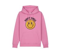 Watapparel Sweat-shirt ' Happy times smiley emoji ' mélange de couleurs / rose, Taille XS