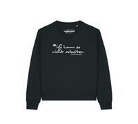 Watapparel Sweat-shirt 'Ich kann so nicht arbeiten ' noir / blanc, Taille XXL