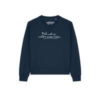 Watapparel Sweat-shirt 'Ich will ja nichts sagen aber ' bleu foncé / blanc, Taille XS