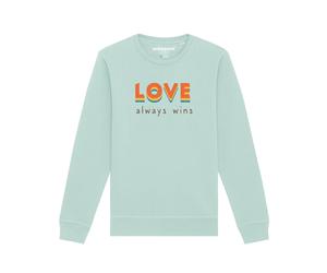 Watapparel Sweat-shirt ' Love always wins ' azur / orange, Taille XXL