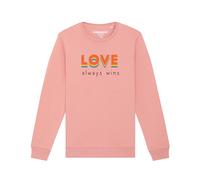 Watapparel Sweat-shirt 'Love always wins' mélange de couleurs / rose, Taille XL