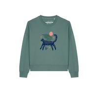 Watapparel Sweat-shirt 'Love and flex ' bleu foncé / vert / rose, Taille XS