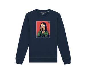 Watapparel Sweat-shirt ' Mona Lisa Scream ' bleu marine / mélange de couleurs, Taille XS