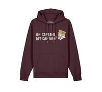 Watapparel Sweat-shirt 'Oh Captain My Captain' miel / lie de vin / blanc, Taille XL