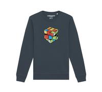 Watapparel Sweat-shirt ' Pixel Zauberwürfel ' anthracite / mélange de couleurs, Taille XS