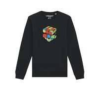 Watapparel Sweat-shirt 'Pixel Zauberwürfel' mélange de couleurs / noir, Taille XL