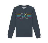 Watapparel Sweat-shirt 'Retro Joystick' bleu / jaune / anthracite / rose, Taille XXL