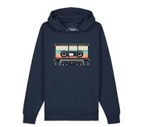 Watapparel Sweat-shirt 'Retro Kassette' bleu marine / vert / orange, Taille L